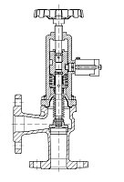 AW 34516 Quick-opening Valve with bellows seal, angle pattern, hydr./pn. operation
